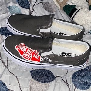 charcol grey vans slip on